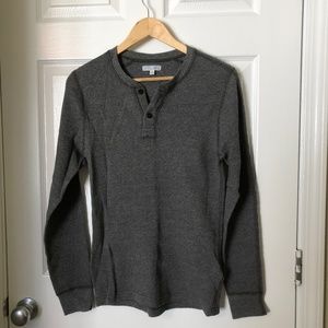 J. Crew/WALLACE & BARNES Gray Long Sleeve Waffle Henley Shirt S